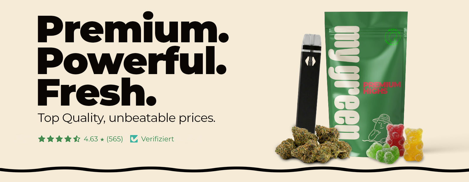 Premium Powerful Fresh cannabis Blüten und THC Edibles