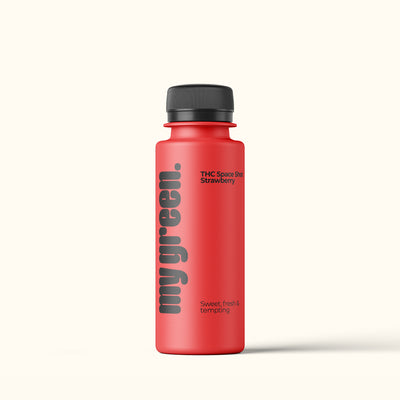 THC Space Shot Strawberry – 25ml Shot mit 20mg THC, süßer Erdbeergeschmack, laborgeprüfte Qualität